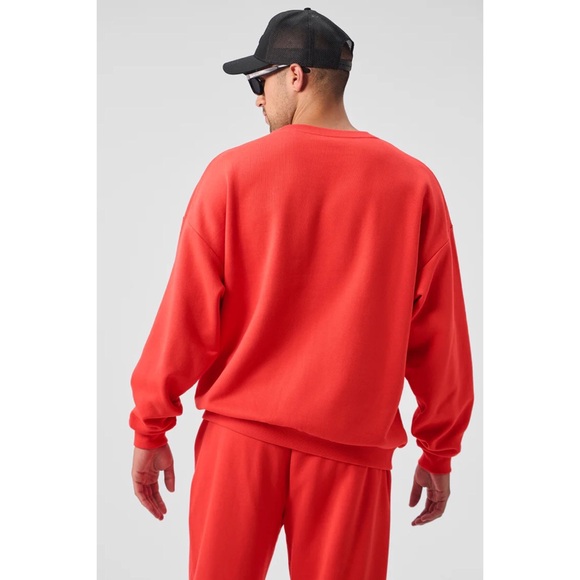 Alo Yoga Accolade Crew Neck Pullover Red Hot Summer 2XL - Picture 11 of 16